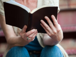 person reading a book